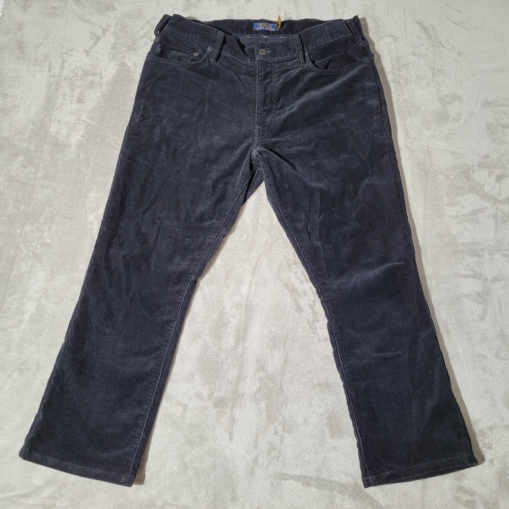 Polo‎ Ralph Lauren Corduroy Pants 38x32 Black Casual Preppy Y2K